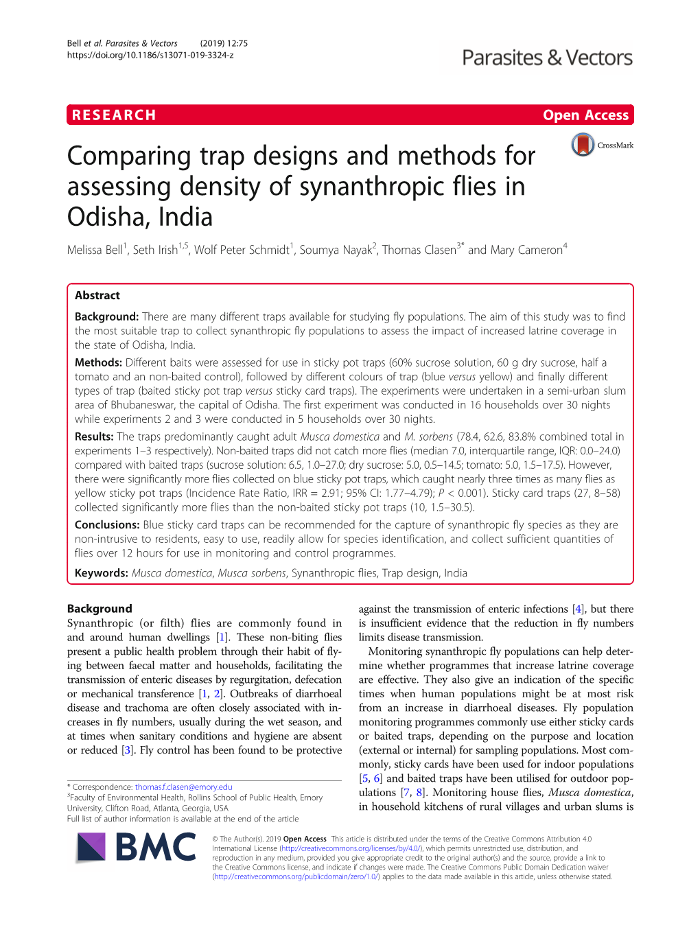 Comparing Trap Designs and Methods for Assessing Density Of