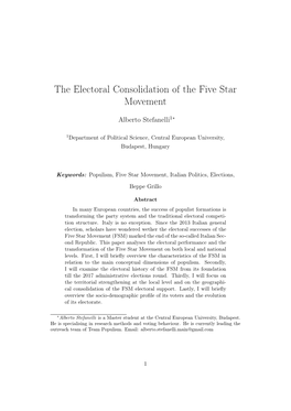 The Electoral Consolidation of the Five Star Movement