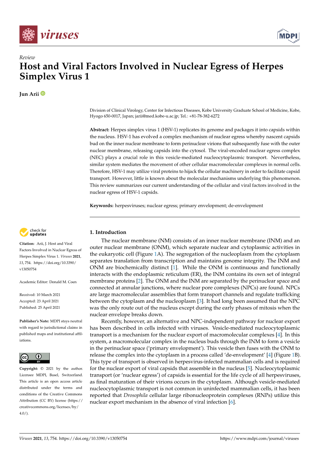 Host and Viral Factors Involved in Nuclear Egress of Herpes Simplex Virus 1