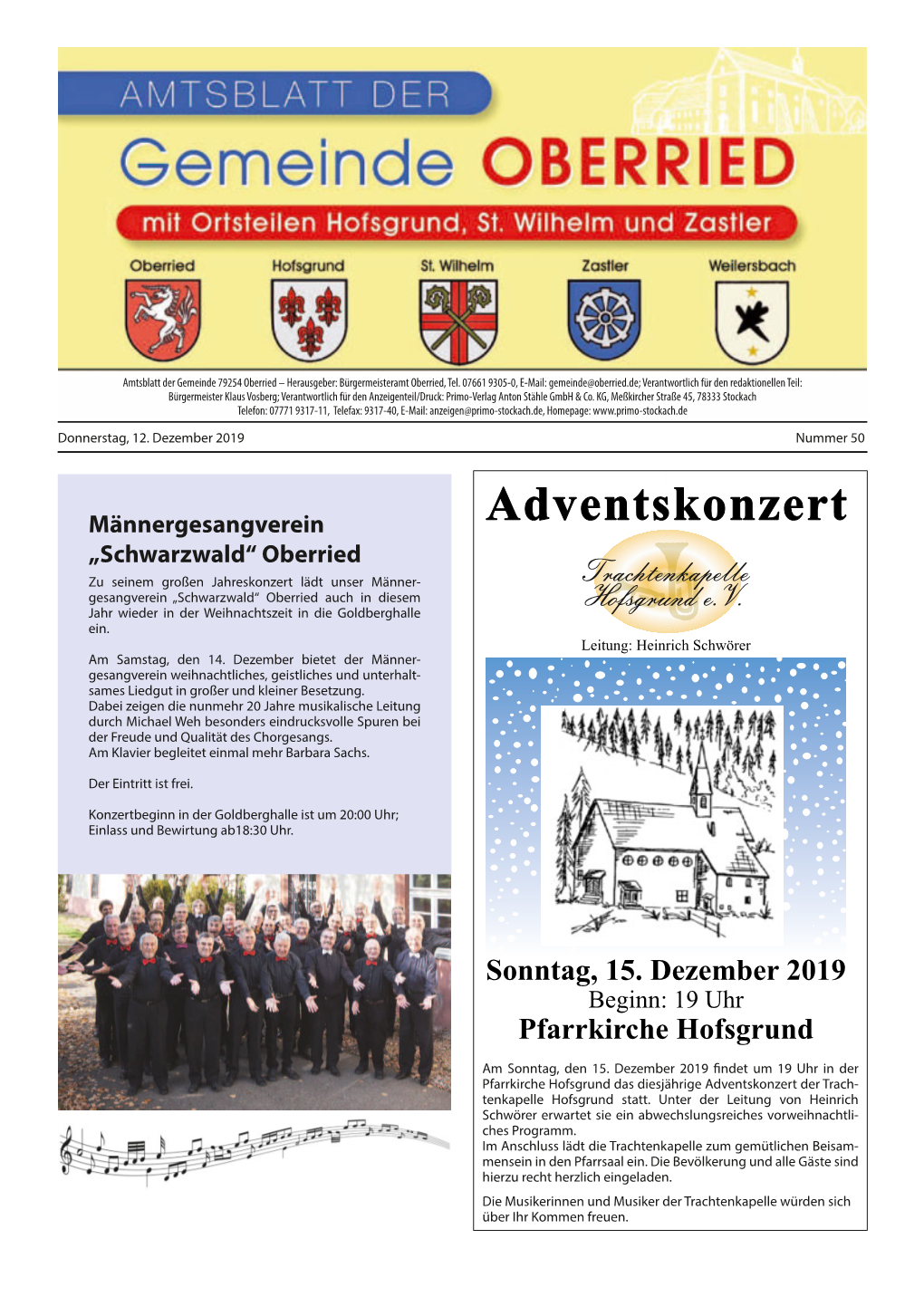 Amtsblatt Oberried KW 50 2019