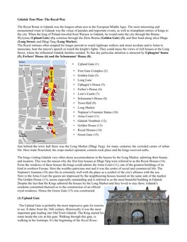 Gdańsk Tour Plan- the Royal Way the Royal Route in Gdańsk Was The