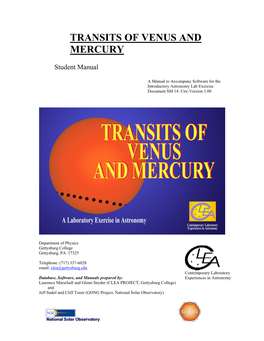 Transits of Venus and Mercury