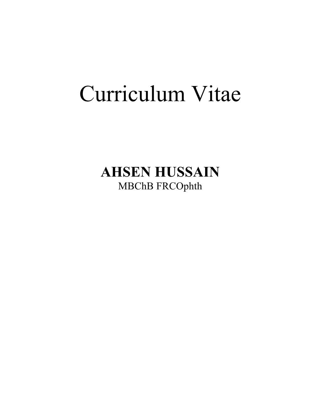 Curriculum Vitae