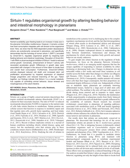 Sirtuin-1 Regulates Organismal Growth by Altering Feeding Behavior