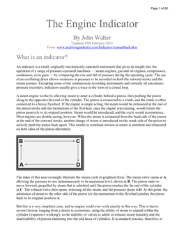 The Engine Indicator by John Walter Updated 15Th February 2013 From: What Is an Indicator?