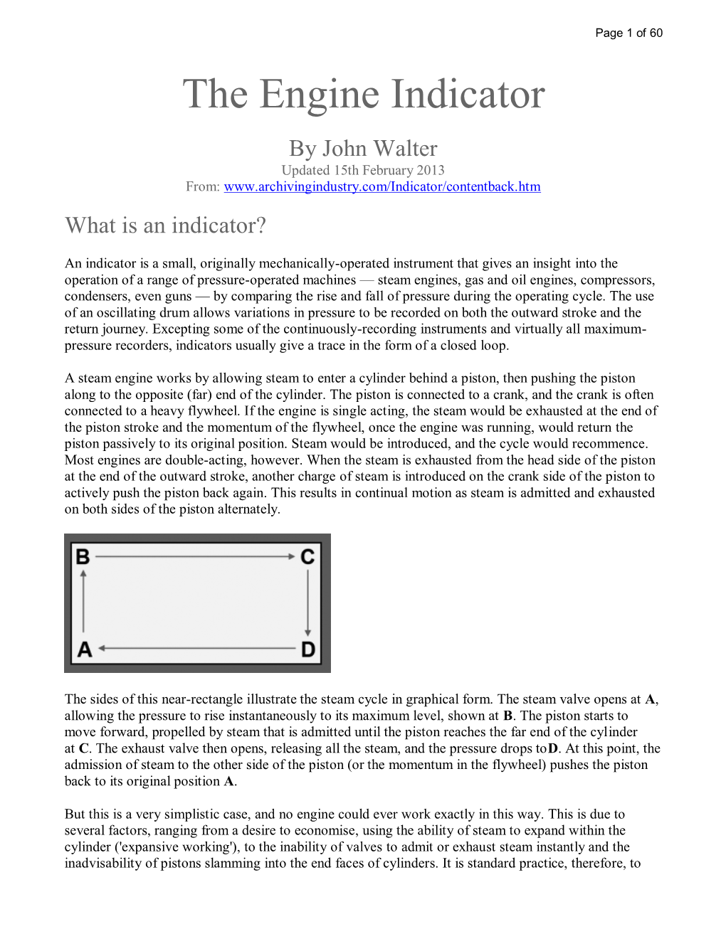 The Engine Indicator by John Walter Updated 15Th February 2013 From: What Is an Indicator?