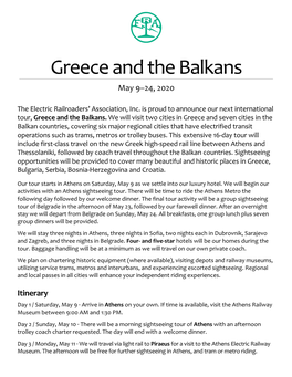 Greece and the Balkans May 9–24, 2020
