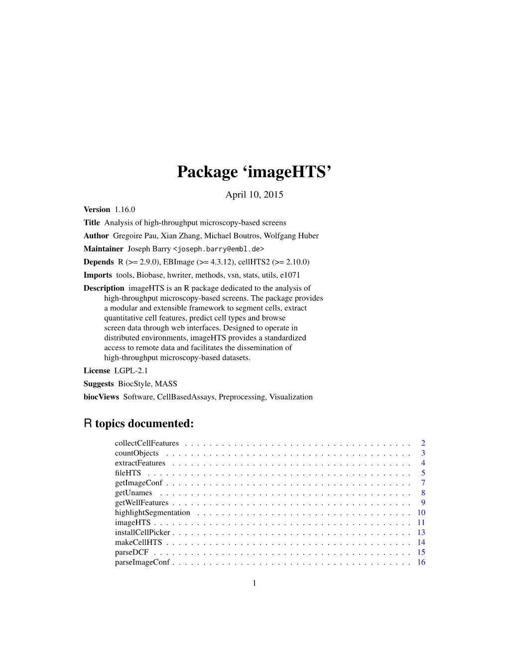 Package 'Imagehts'