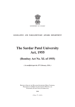 The Sardar Patel University Act, 1955