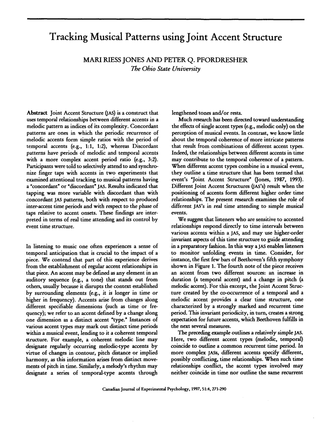 Tracking Musical Patterns Using Joint Accent Structure