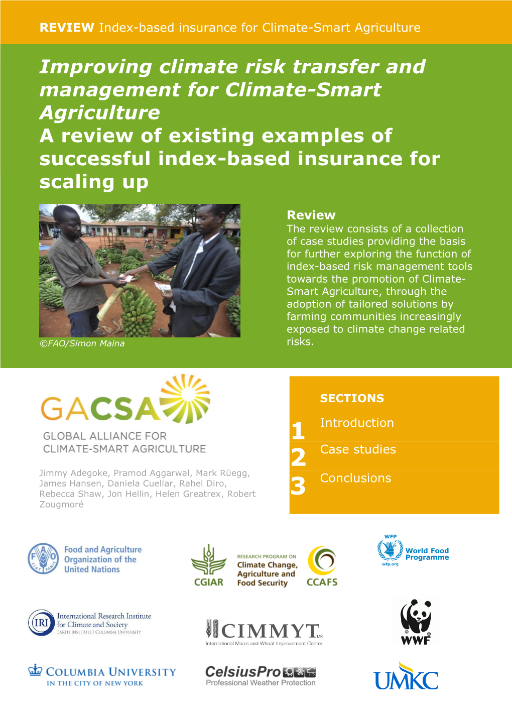 Review of Index-Based Insurance for Climate-Smart Agriculture