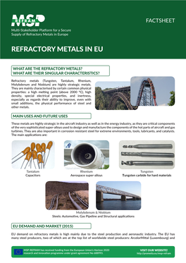 Factsheet – Refractory Metals in EU