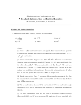 A Readable Introduction to Real Mathematics D