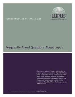 Frequently Asked Questions About Lupus