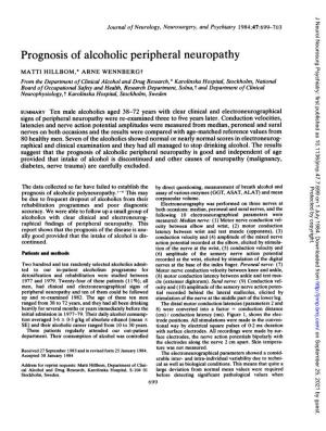 Prognosis of Alcoholic Peripheral Neuropathy