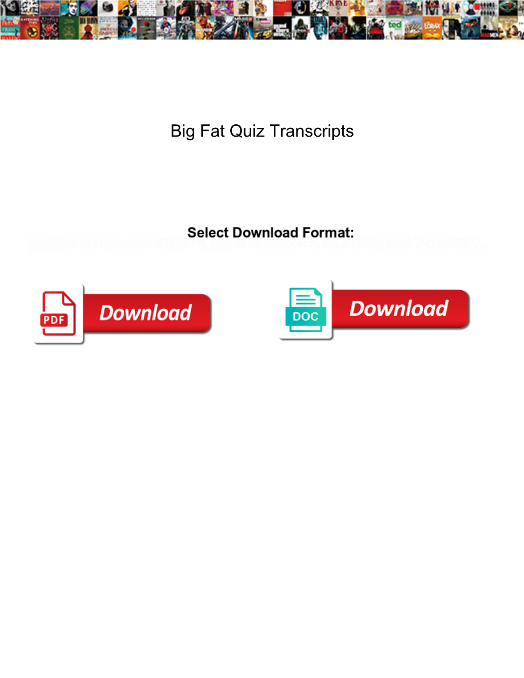 Big Fat Quiz Transcripts Therm