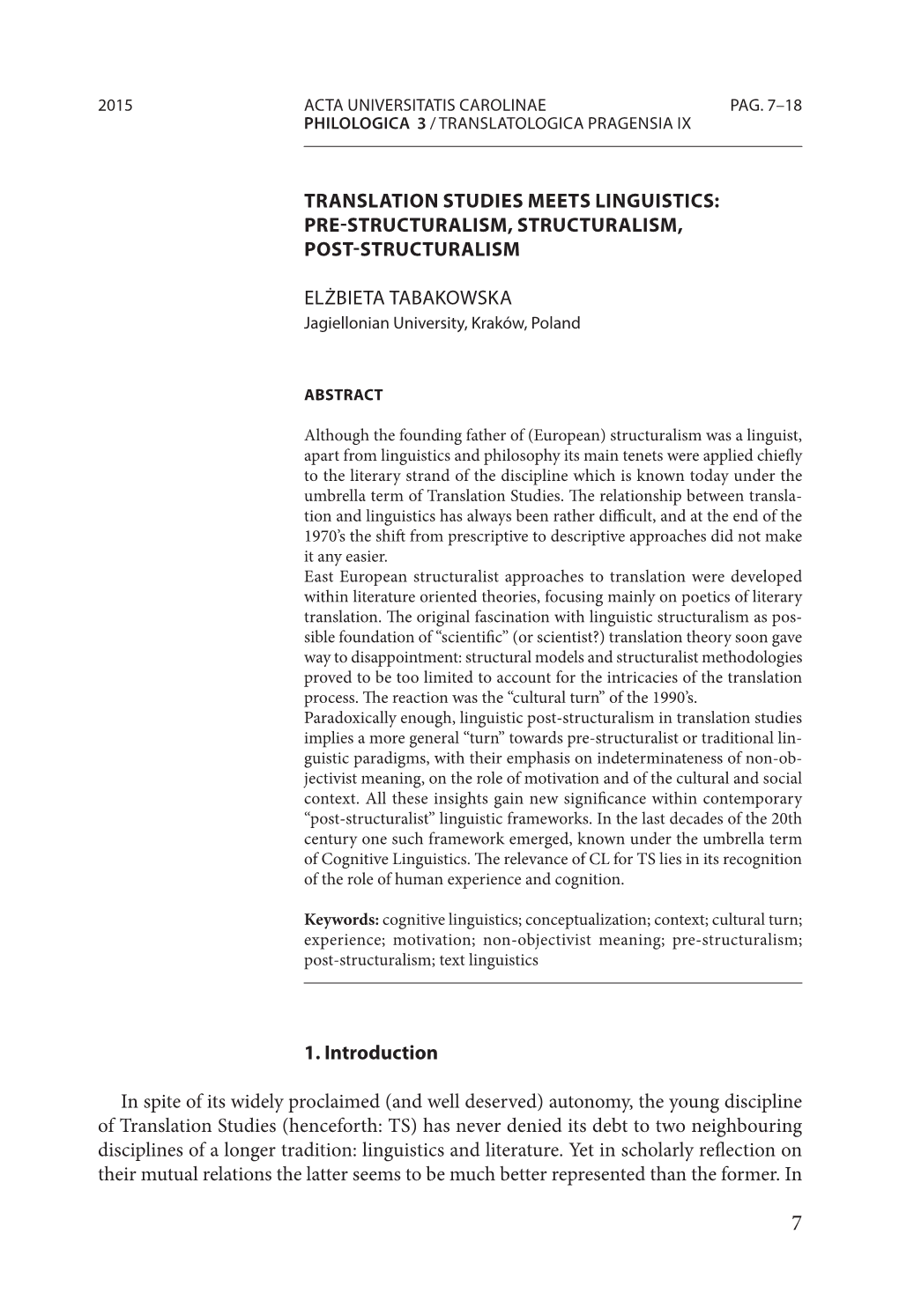 Translation Studies Meets Linguistics: Pre-Structuralism, Structuralism, Post-Structuralism