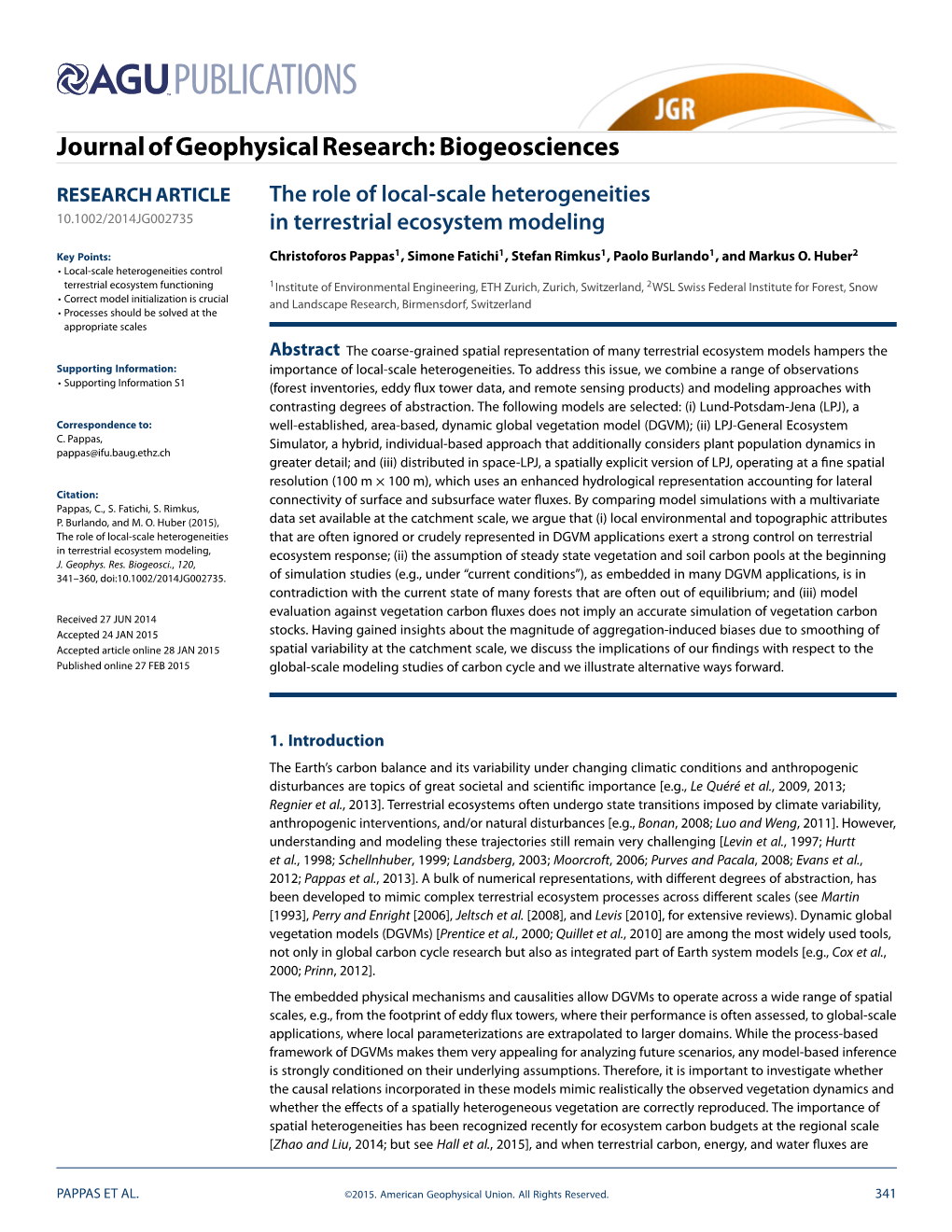 The Role of Local-Scale Heterogeneities in Terrestrial Ecosystem Modeling