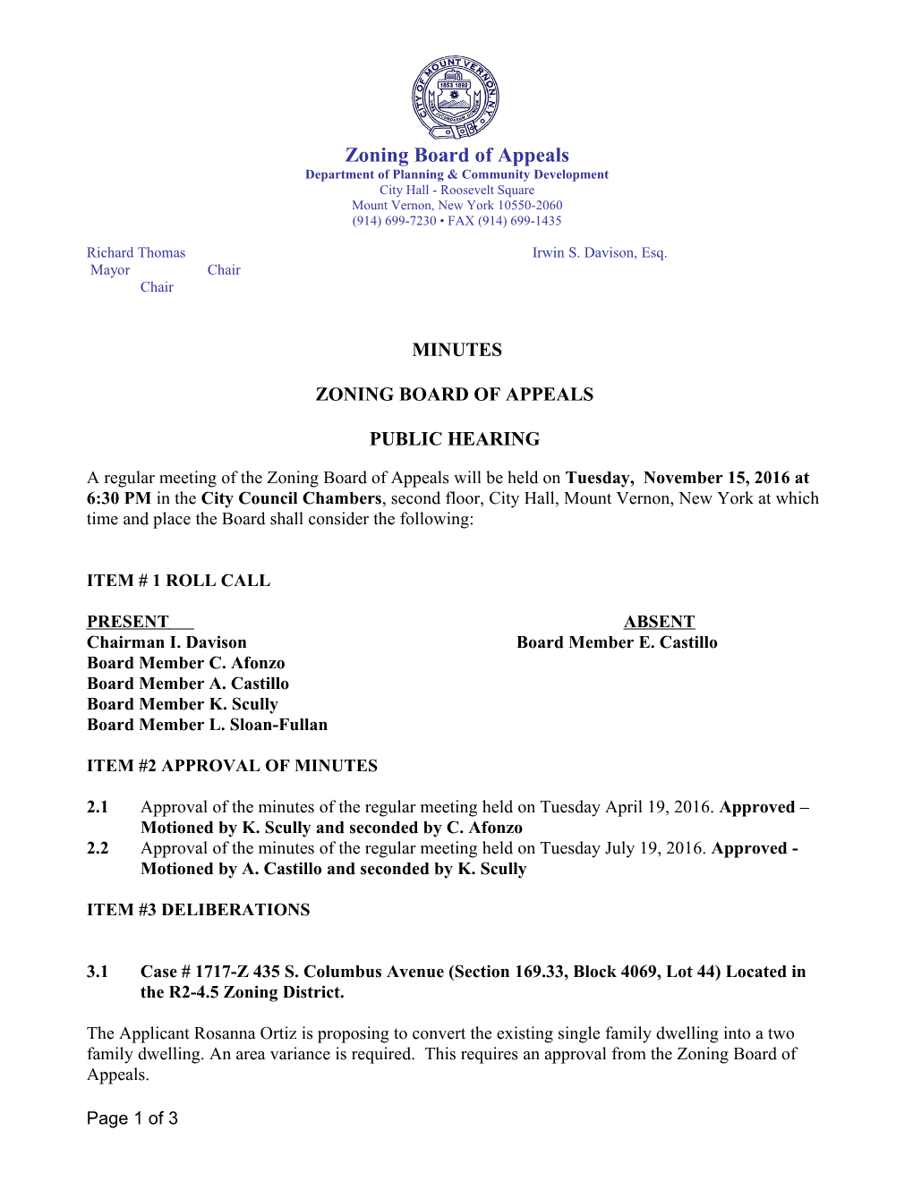 Zoning Board of Appeals s9