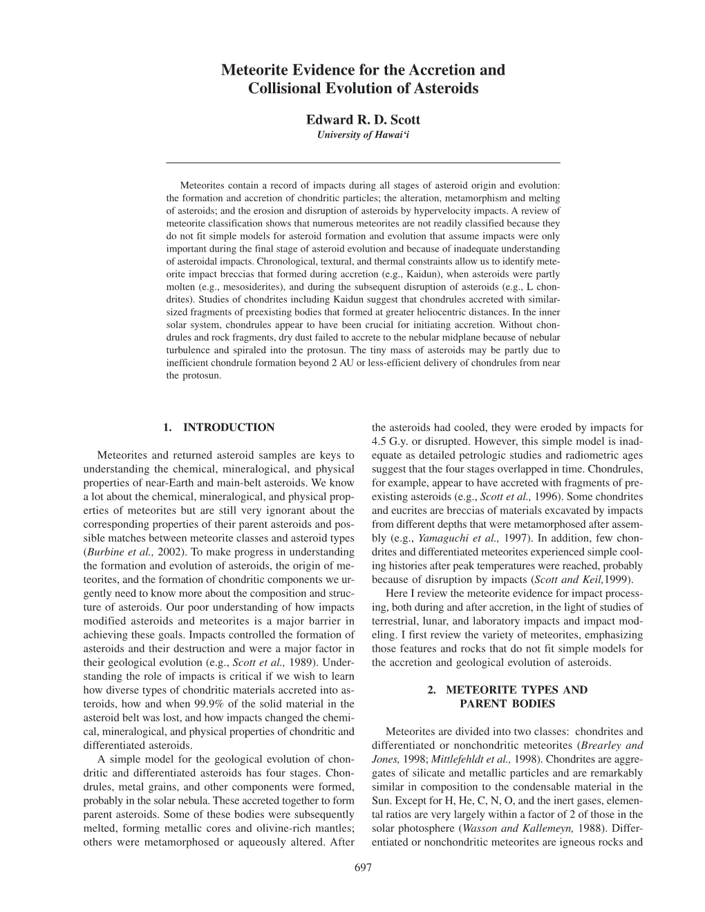 Meteorite Evidence for the Accretion and Collisional Evolution of Asteroids