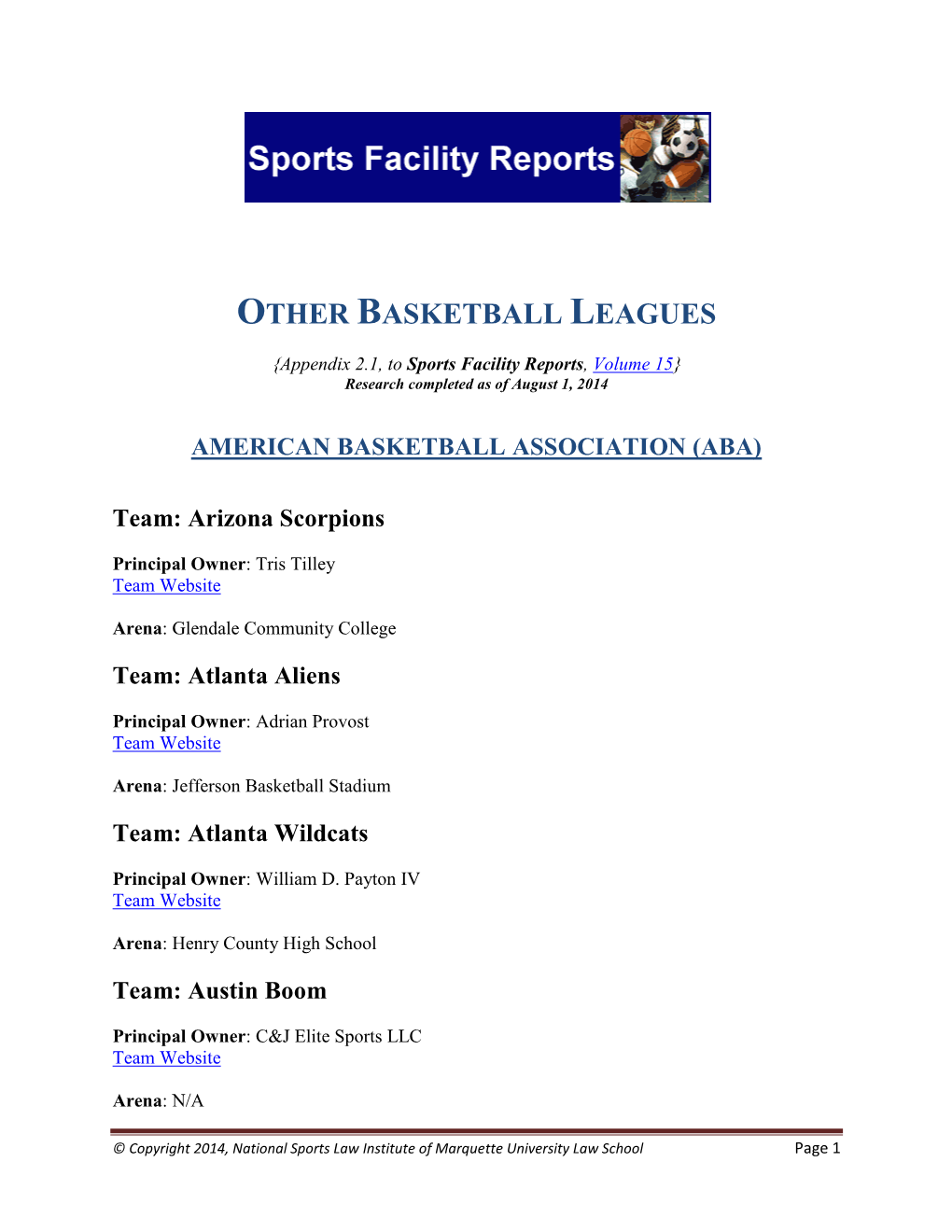 Other Basketball Leagues