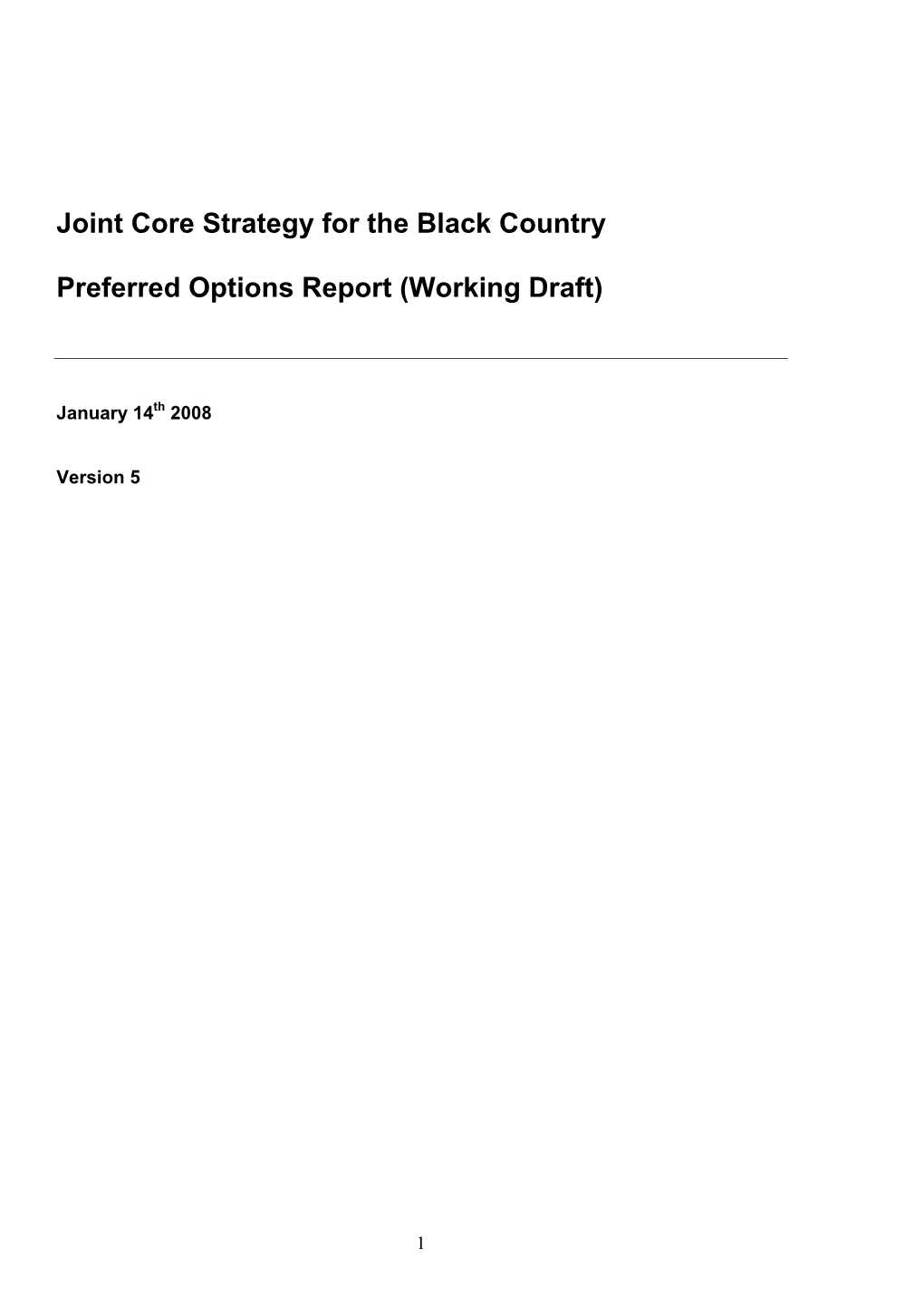 Joint Core Strategy for the Black Country