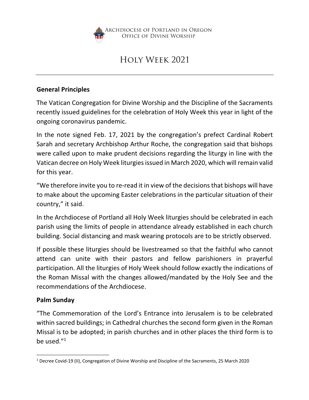 Holy Week 2021