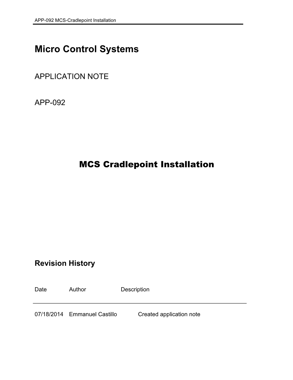 MCS-Cradlepoint Installation