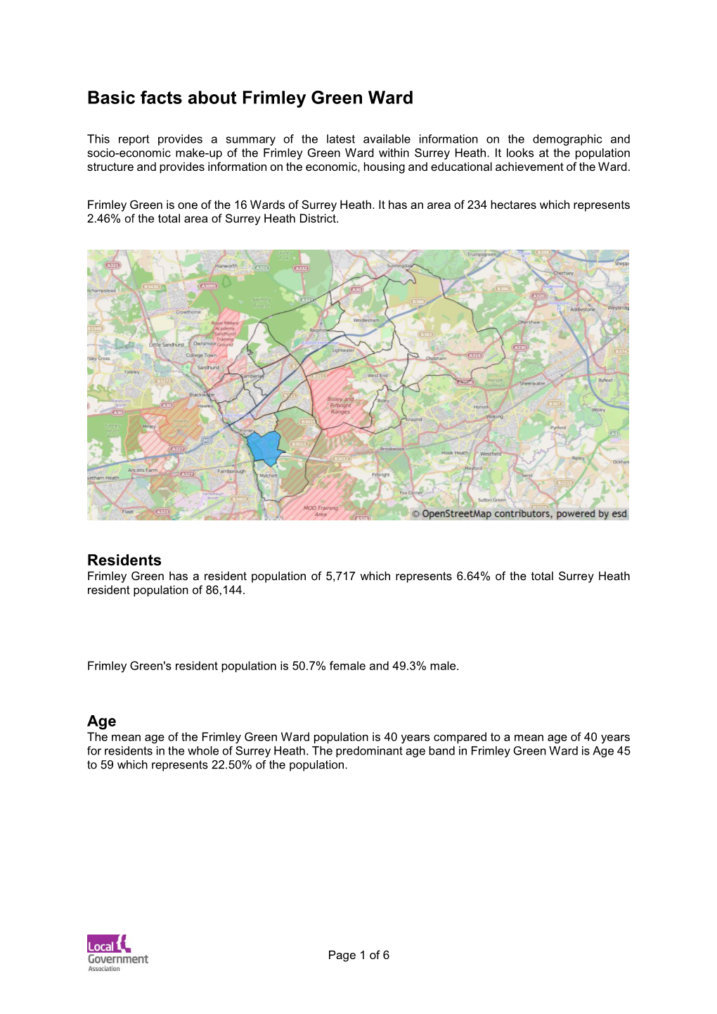 Basic Facts About Frimley Green Ward