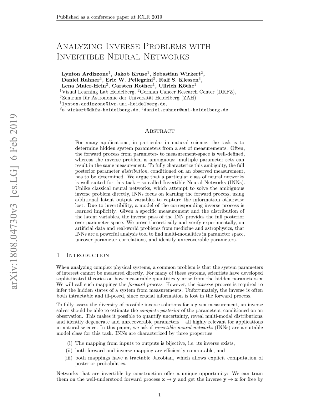 Analyzing Inverse Problems with Invertible Neural Networks