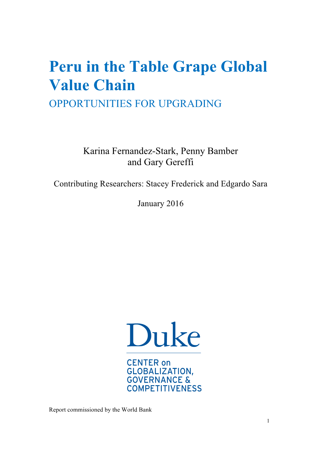 Peru in the Table Grape Global Value Chain