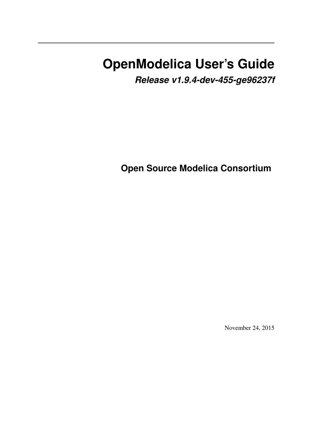 Openmodelica User's Guide