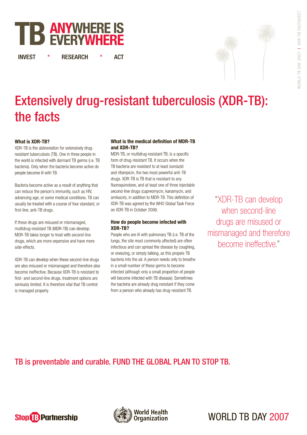 Extensively Drug-Resistant Tuberculosis (XDR-TB): the Facts