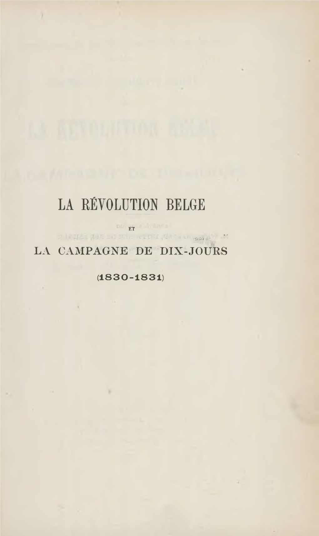 La Révolution Belge