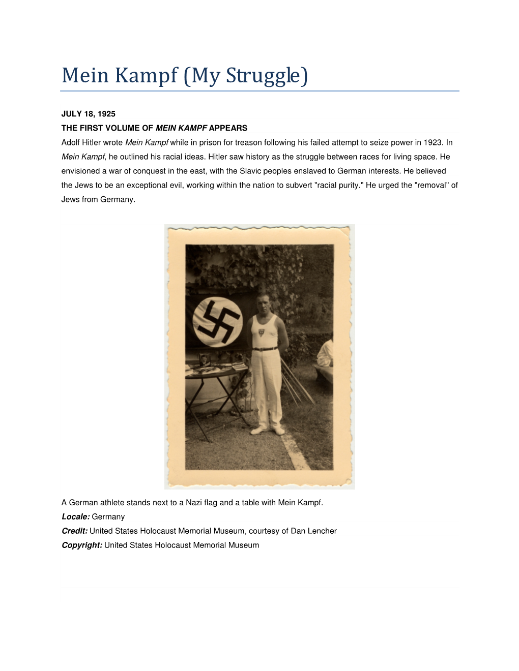 Mein Kampf (My Struggle)