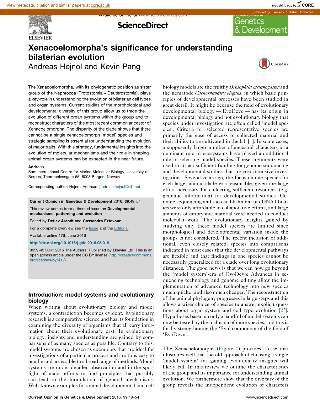 Xenacoelomorpha's Significance for Understanding Bilaterian