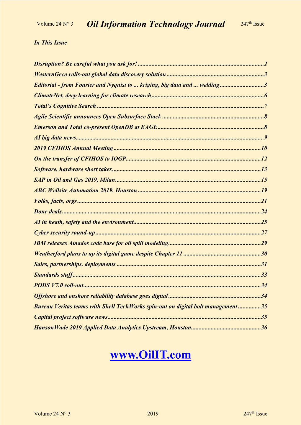 Oil Information Technology Journal 247Th Issue
