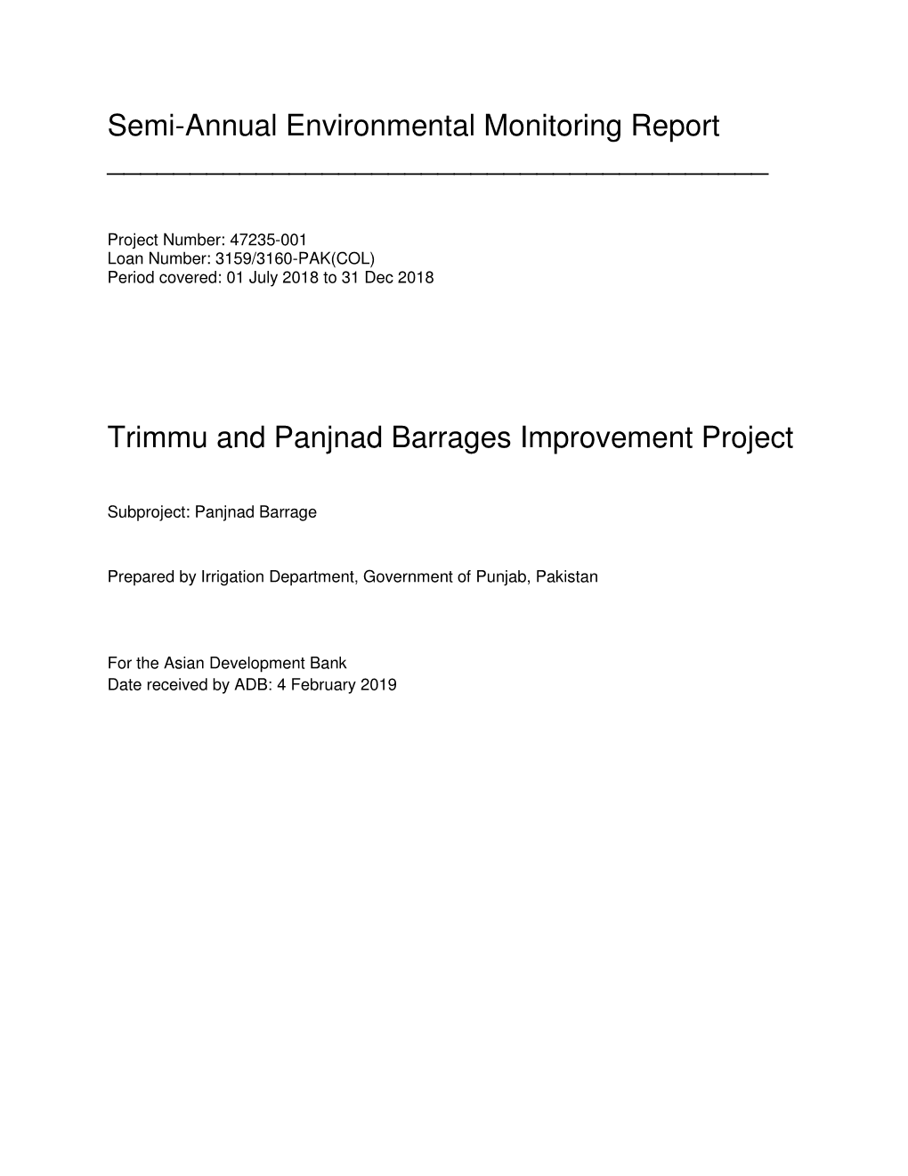 Semi-Annual Environmental Monitoring Report ______