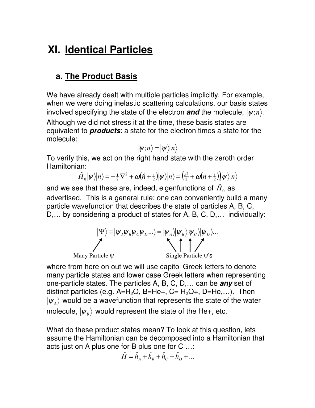 XI. Identical Particles