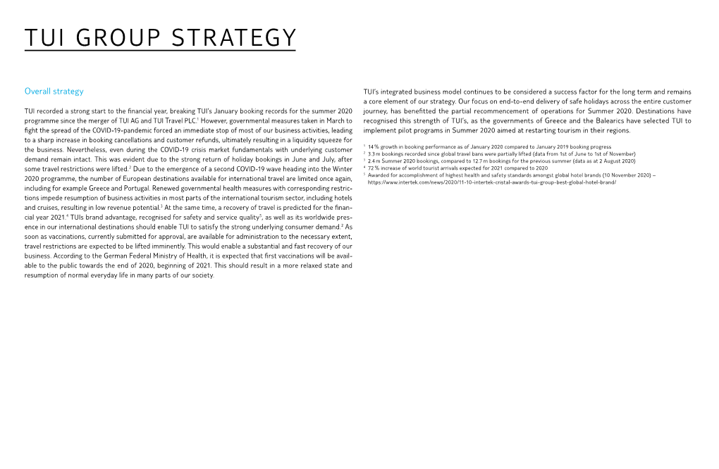 Tui Group Strategy Combined Management Report