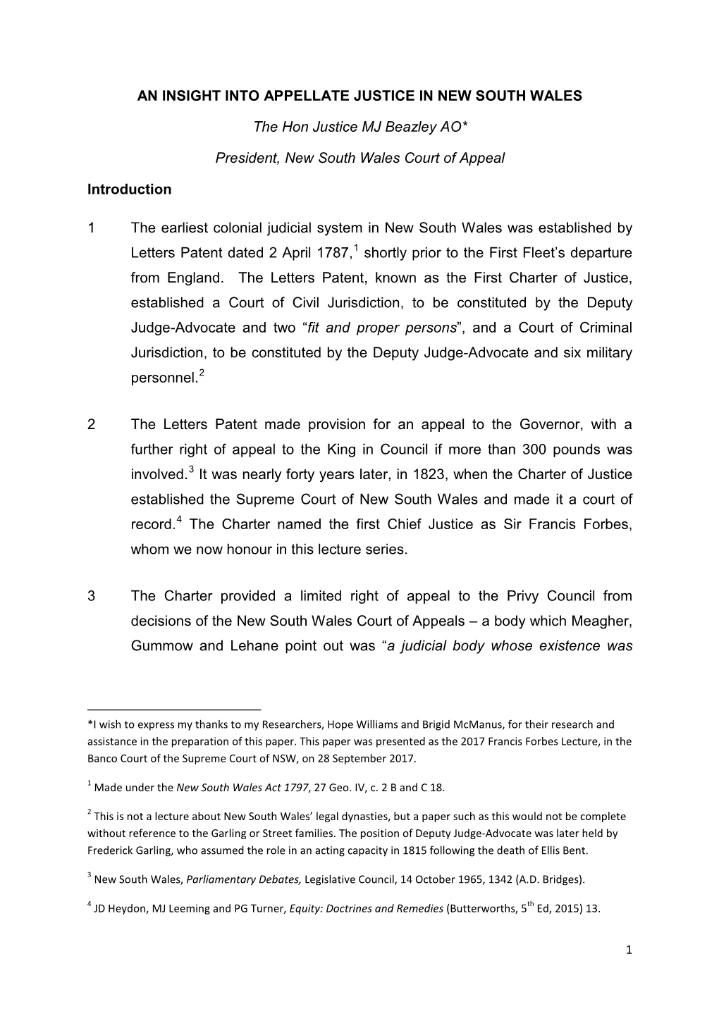 An Insight Into Appellate Justice in New South Wales