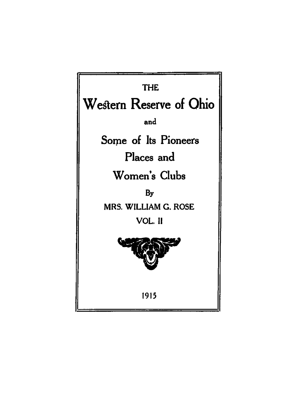 We^Ern Reserve of Ohio And