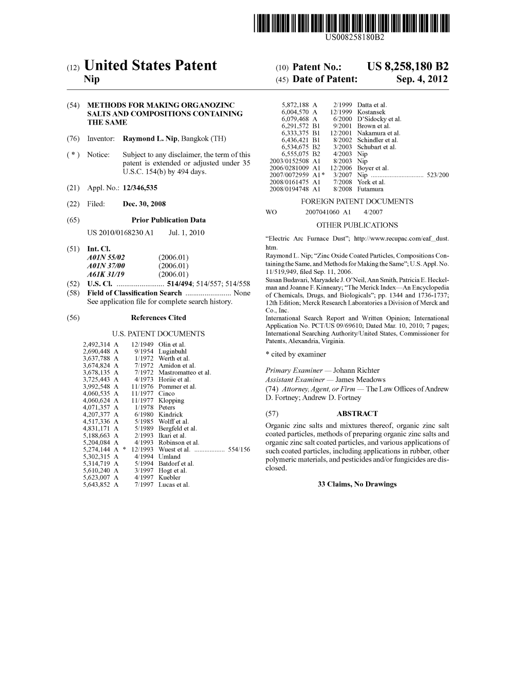 (12) United States Patent (10) Patent No.: US 8.258,180 B2 Nip (45) Date of Patent: Sep