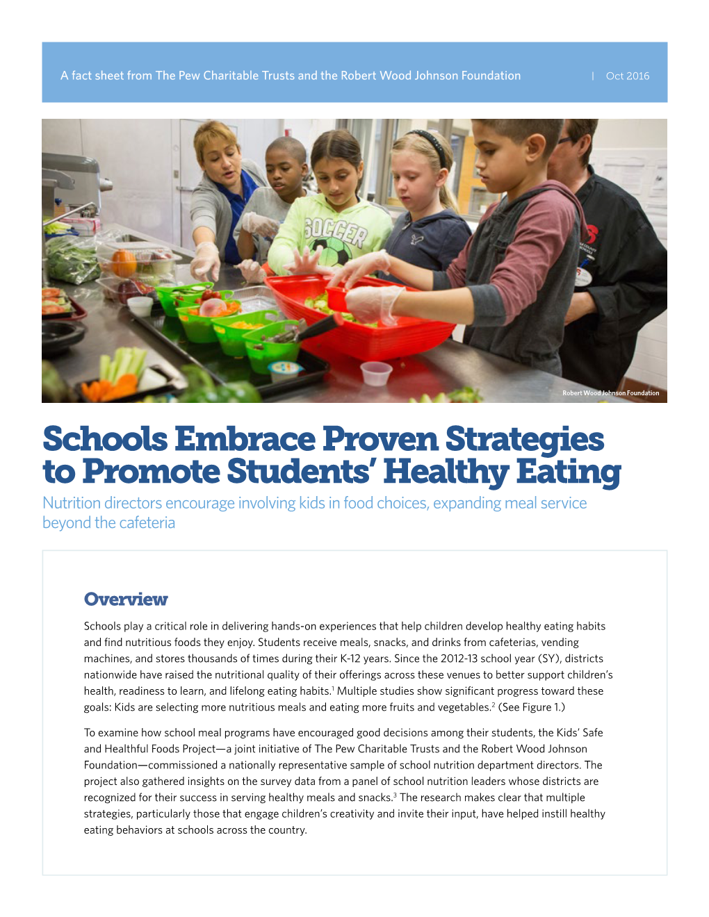 Schools Embrace Proven Strategies to Promote Students' Healthy Eating