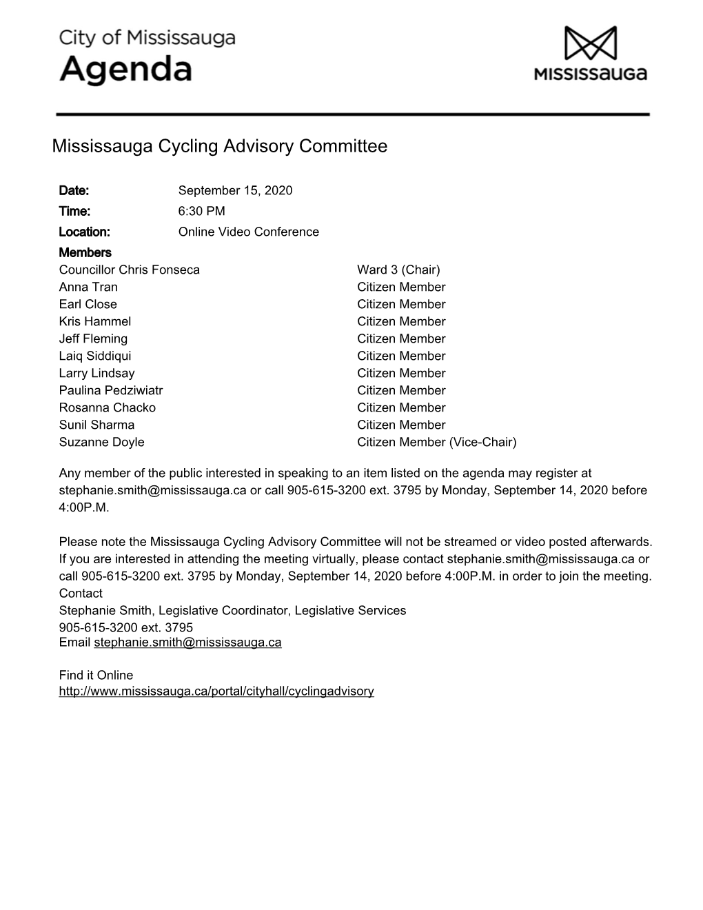 Mississauga Cycling Advisory Committee