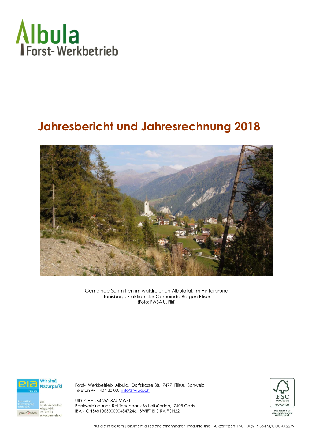 Jahresbericht-Jahresrechnung 2018 Definitiv