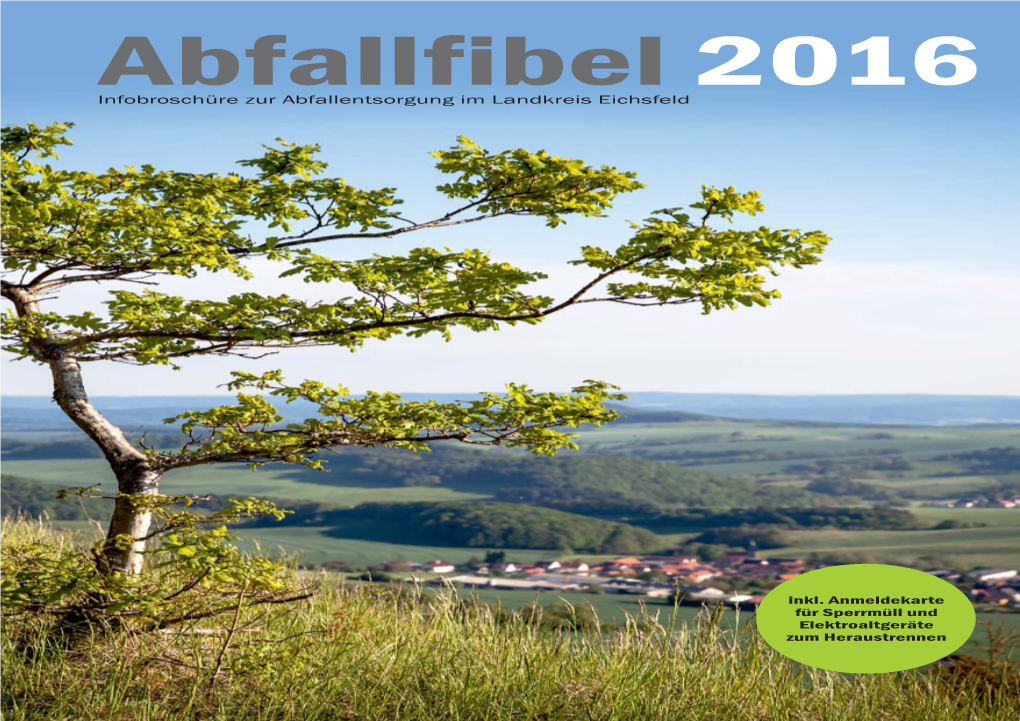 Abfallfibel 2016 Infobroschüre Zur Abfallentsorgung Im Landkreis Eichsfeld