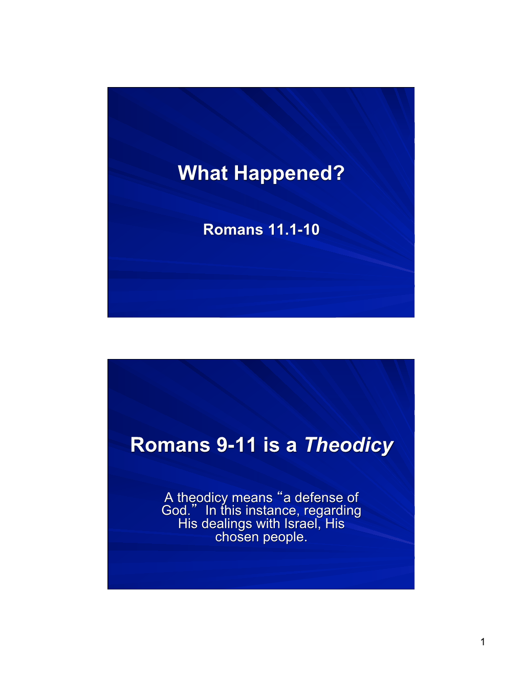 Romans 9-11 Is a Theodicy