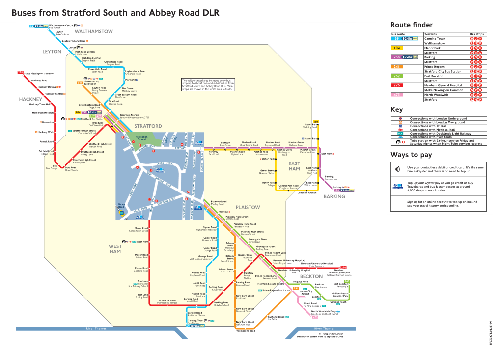 Buses from Stratford South and Abbey Road DLR