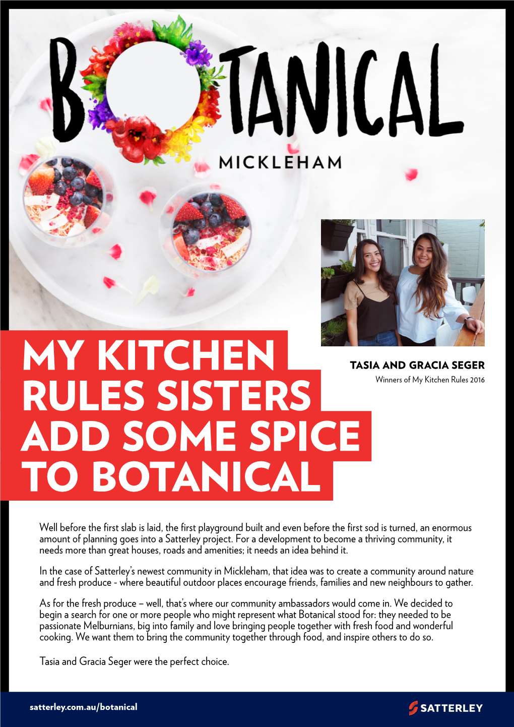 My Kitchen Rules Sisters Add Some Spice to Botanical